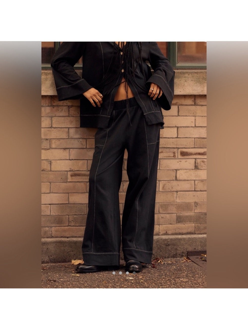 Free People Strada Pant Set in Black